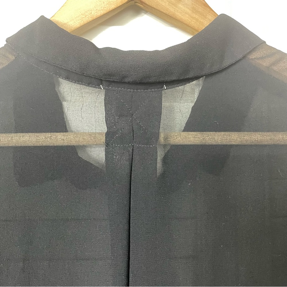 Sheer black button down blouse - Picture 4 of 5